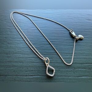 Monica Vinader Riva Mini Kite Diamond Pendant Charm Necklace Sterling Silver